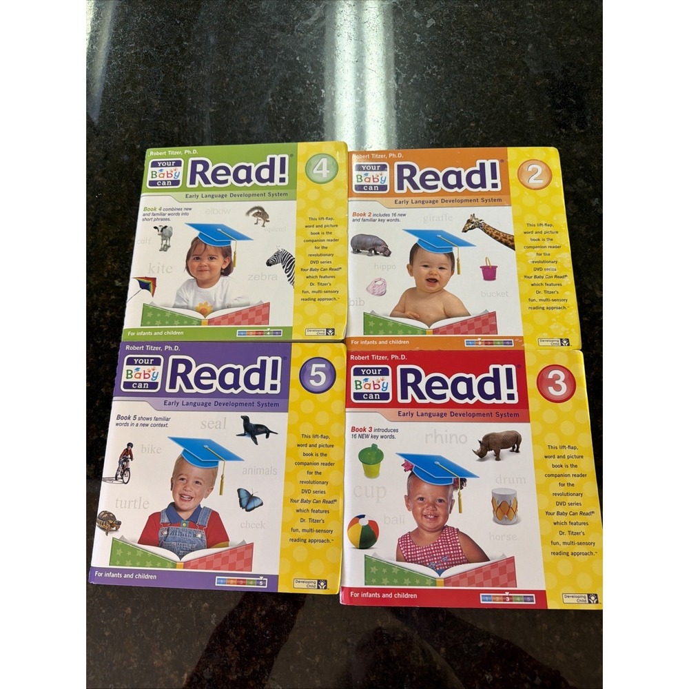 Your Baby Can Read Books Lot Of 4 2-5 Robert Titzer Education‎ Learning Toddler
